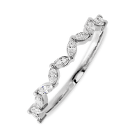 14K White Gold band with 11 Marquise Lab Grown Diamond having TCW-.33