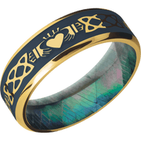 18K Yellow Gold + Polish , Polish Finish + Black Mother of Pearl