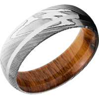 Damascus + Polish Finish + Desert Iron Wood