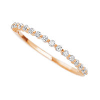 14K Rose Gold band with 15 Round Lab Grown Diamond having TCW-.22