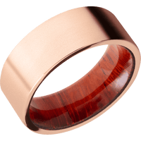 14K Rose Gold + Bead Finish + Padauk