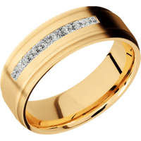 14K Yellow Gold + Satin , Satin Finish