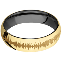 14K Yellow Gold + Polish Finish + Zirconium