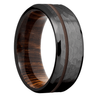 Zirconium + Hammer , Bead Finish + Cocobolo