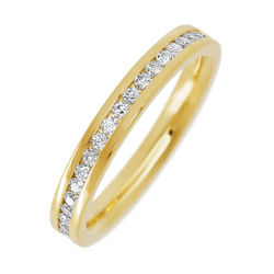 14K Yellow Gold band with 21 Round Lab Grown Diamond (ST) having TCW-.32