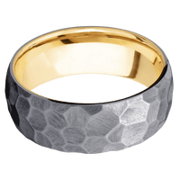 Tantalum + Rock Finish + 10K Yellow Gold