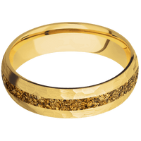 18K Yellow Gold + Hammer Finish