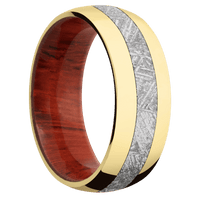 14K Yellow Gold + Polish Finish + Padauk