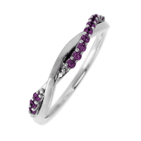 Platinum band with 13 Round Purple Diamond having TCW-.2