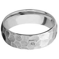 10K White Gold + Rock Finish