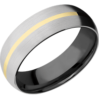 10K White Gold + Satin Finish + Zirconium