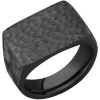 Large Horizontal Rectangle signet ring (20x14.5mm) in Zirconium, with a Wide style band.