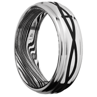 10K White Gold + Polish , Polish Finish + Marble