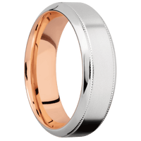 Platinum + Bead , Polish Finish + 14K Rose Gold