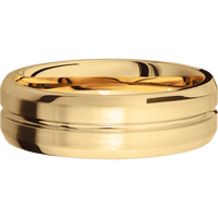 14K Yellow Gold + Polish , Satin Finish