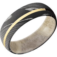Damascus + Acid Finish + Antler