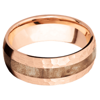 14K Rose Gold + Hammer Finish