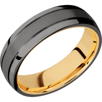 Tantalum Noir + Sand , Polish Finish + 14K Yellow Gold