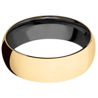 10K Yellow Gold + Polish Finish + Zirconium