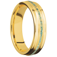 18K Yellow Gold + Treebarkh , Polish Finish