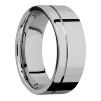 Titanium + Polish , Polish Finish + 18K White Gold
