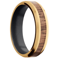 10K Yellow Gold + Satin , Satin Finish + Dark Grey