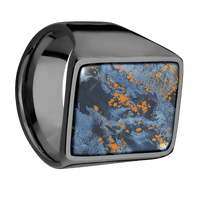 Extra Large Rectangle signet ring (24x17mm) in Zirconium, with a Wide style band, a Pietersite inlay.