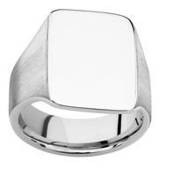 Large Rectangle signet ring (20x14.5mm) in 10K White Gold, with a Wide style band.