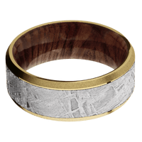 14K Yellow Gold + Polish , Sand Finish + Sequoia