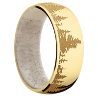 10K Yellow Gold + Polish Finish + Antler