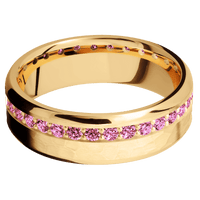 14K Yellow Gold + Hammer , Polish Finish