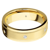 14K Yellow Gold + Satin , Polish Finish