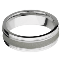 18K White Gold + Satin , Polish Finish