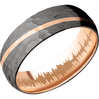 Tantalum Noir + Hammer Finish + 14K Rose Gold