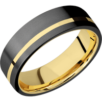 Zirconium + Bead , Bead Finish + 10K Yellow Gold