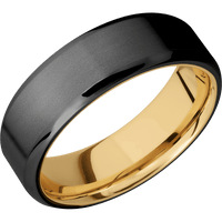 Zirconium + Bead , Polish Finish + 10K Yellow Gold