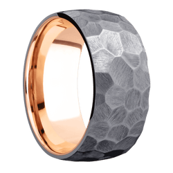 Tantalum + Rock Finish + 14K Rose Gold