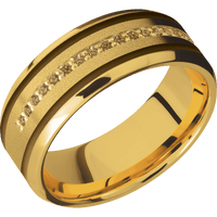 18K Yellow Gold + Sand , Polish Finish