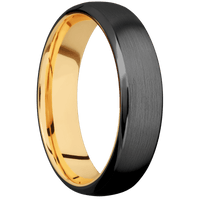 Zirconium + Satin , Polish Finish + 14K Yellow Gold