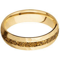 10K Yellow Gold + Hammer Finish