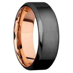 Zirconium + Satin , Polish Finish + 14K Rose Gold
