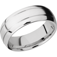 14K White Gold + Satin , Polish Finish