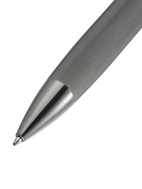 Peerless™ Polished Slate Gray Engraved Diamond Pattern with Slate Gray PVD Appointments and Swarovski Crystal Ballpoint Pen