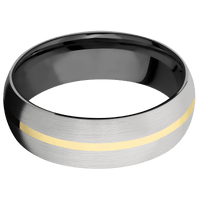 10K White Gold + Satin Finish + Zirconium