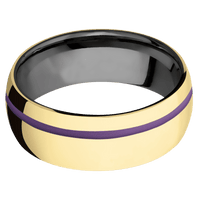 10K Yellow Gold + Polish , Polish Finish + Zirconium