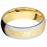 14K Yellow Gold + Hammer Finish