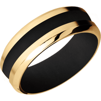 10K Yellow Gold + Satin , Polish Finish + Black