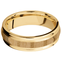 10K Yellow Gold + Treebarkh , Polish Finish