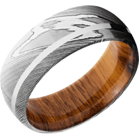 Damascus + Polish Finish + Desert Iron Wood