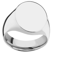 Large Oval signet ring (20x16mm) in Palladium Silver, with a Wide style band.